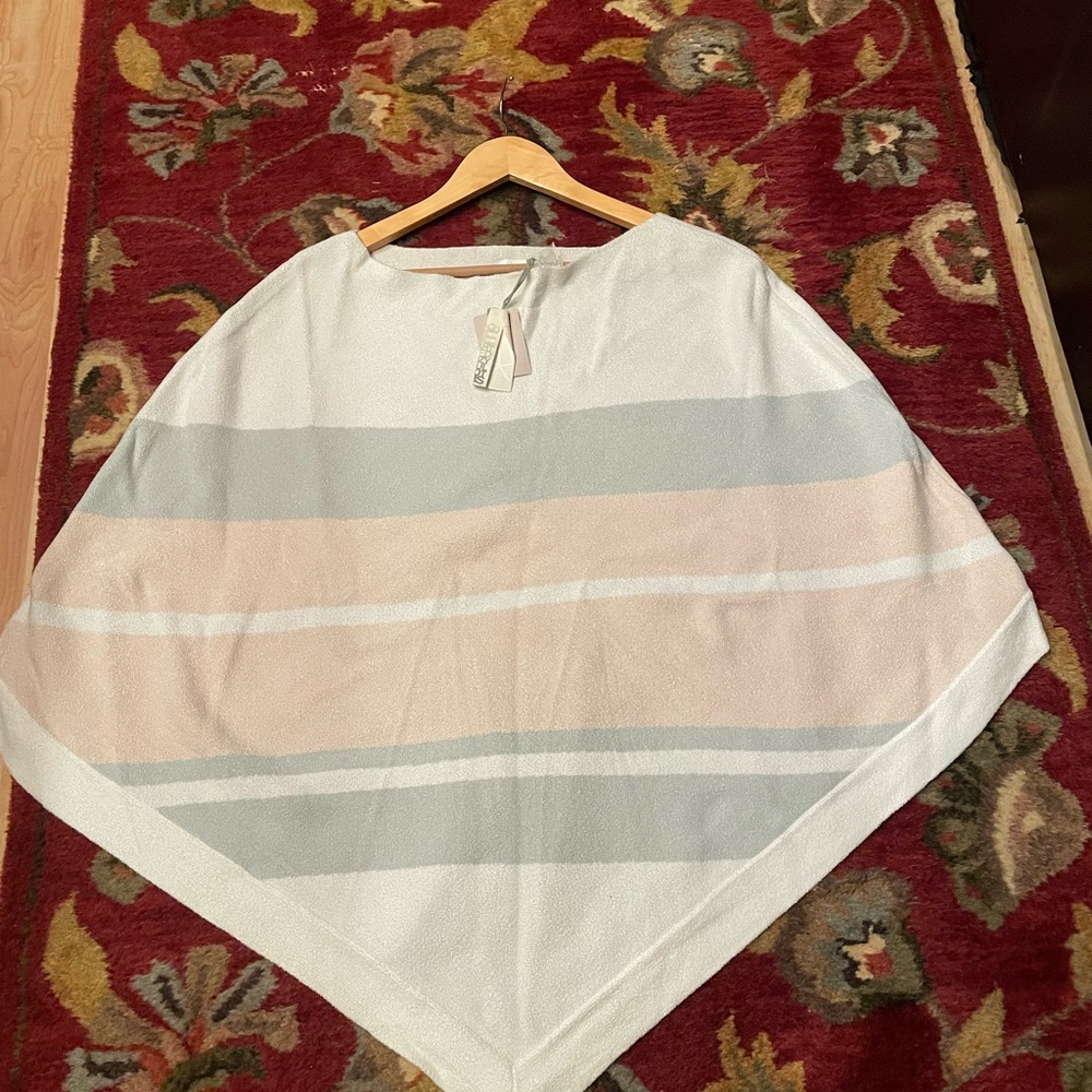 Barefoot Dreams Ocean Breeze Poncho in Pink Multi Stripe